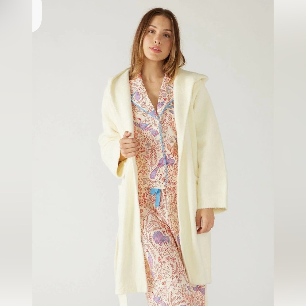 Mersea Goodnight Moon Hooded PJ Robe Buttercream Size S/M NWT